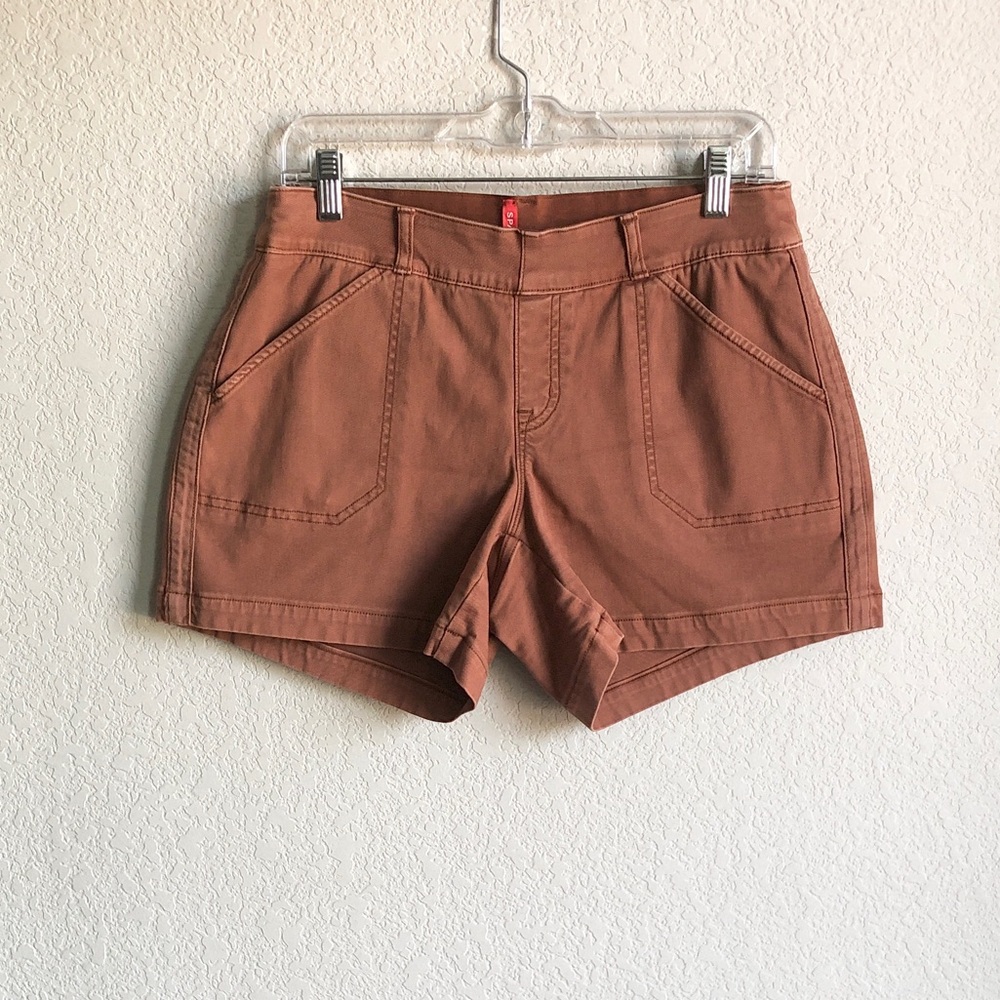 Spanx Stretch Twill Shorts Pull On Sunwashed Terracotta Medium 20318r